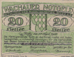 20 HELLER 1920 Stadt WACHAU Niedrigeren Österreich UNC Österreich Notgeld #PH431 - [11] Lokale Uitgaven