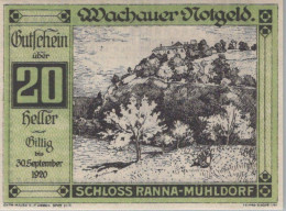 20 HELLER 1920 Stadt WACHAU Niedrigeren Österreich Notgeld Papiergeld Banknote #PG717 - [11] Emissions Locales