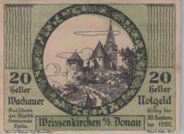 20 HELLER 1920 Stadt WACHAU Niedrigeren Österreich Notgeld Banknote #PF315 - [11] Lokale Uitgaven