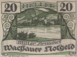 20 HELLER 1920 Stadt WACHAU Niedrigeren Österreich Notgeld Banknote #PE037 - Lokale Ausgaben
