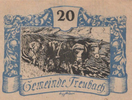 20 HELLER 1920 Stadt Treubach Oberösterreich Österreich Notgeld Banknote #PF245 - [11] Emissions Locales