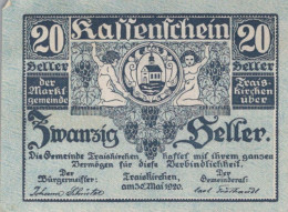 20 HELLER 1920 Stadt TRAISKIRCHEN Niedrigeren Österreich Notgeld #PF250 - [11] Lokale Uitgaven