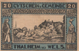 20 HELLER 1920 Stadt THALHEIM BEI WELS Oberösterreich Österreich Notgeld #PF248 - Lokale Ausgaben