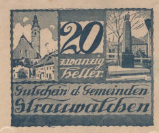 20 HELLER 1920 Stadt STRASSWALCHEN Salzburg Österreich Notgeld Banknote #PE622 - Lokale Ausgaben