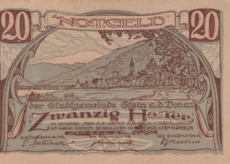20 HELLER 1920 Stadt STEIN AN DER DONAU Niedrigeren Österreich Notgeld #PE896 - Lokale Ausgaben