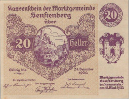 20 HELLER 1920 Stadt SENFTENBERG Niedrigeren Österreich Notgeld #PF010 - [11] Emissions Locales