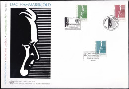 UNO NEW YORK - WIEN - GENF 2001 TRIO-FDC Dag Hammarskjöld - Emisiones Comunes New York/Ginebra/Vienna