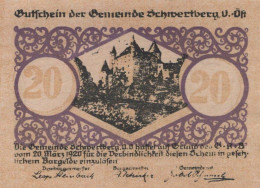 20 HELLER 1920 Stadt SCHWERTBERG Oberösterreich Österreich UNC Österreich Notgeld #PH007 - [11] Local Banknote Issues
