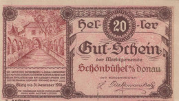 20 HELLER 1920 Stadt SCHoNBÜHEL AN DER DONAU Niedrigeren Österreich UNC Österreich #PH033 - Lokale Ausgaben