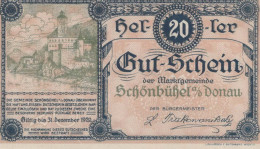 20 HELLER 1920 Stadt SCHoNBÜHEL AN DER DONAU Niedrigeren Österreich #PE751 - Lokale Ausgaben