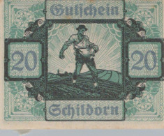 20 HELLER 1920 Stadt SCHILDORN Oberösterreich Österreich Notgeld Banknote #PF049 - [11] Local Banknote Issues
