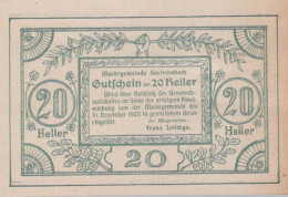 20 HELLER 1920 Stadt SARLEINSBACH Oberösterreich Österreich UNC Österreich Notgeld #PH397 - [11] Emissions Locales