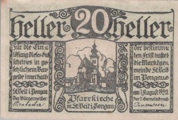 20 HELLER 1920 Stadt SANKT VEIT IM PONGAU Salzburg Österreich Notgeld #PF054 - [11] Emissions Locales