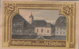 20 HELLER 1920 Stadt SANKT STEFAN AM WALDE Oberösterreich Österreich #PF328 - Lokale Ausgaben