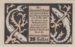20 HELLER 1920 Stadt SANKT ROMAN Oberösterreich Österreich Notgeld #PE715 - [11] Emisiones Locales