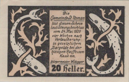 20 HELLER 1920 Stadt SANKT ROMAN Oberösterreich Österreich Notgeld #PE715 - Lokale Ausgaben