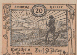 20 HELLER 1920 Stadt SANKT PETER IN DER AU Niedrigeren Österreich #PF196 - [11] Emisiones Locales