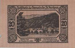 20 HELLER 1920 Stadt SANKT PANKRAZ Oberösterreich Österreich Notgeld #PE818 - [11] Emisiones Locales