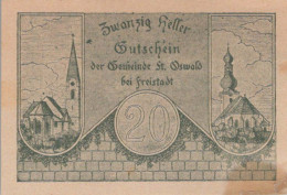 20 HELLER 1920 Stadt SANKT OSWALD BEI FREISTAD Oberösterreich Österreich #PF051 - [11] Emisiones Locales