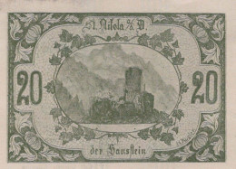 20 HELLER 1920 Stadt SANKT NIKOLA AN DER DONAU Oberösterreich Österreich #PE884 - [11] Local Banknote Issues