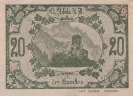 20 HELLER 1920 Stadt SANKT NIKOLA AN DER DONAU Oberösterreich Österreich #PE777 - Lokale Ausgaben