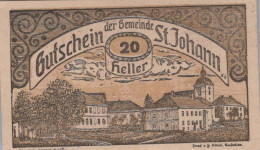 20 HELLER 1920 Stadt SANKT JOHANN IN ENGSTETTEN Niedrigeren Österreich #PE641 - [11] Emisiones Locales