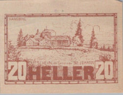 20 HELLER 1920 Stadt SANKT JOHANN AM WIMBERG Oberösterreich Österreich #PE683 - [11] Local Banknote Issues