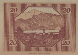 20 HELLER 1920 Stadt SANKT GILGEN Salzburg Österreich Notgeld Banknote #PE611 - [11] Emisiones Locales