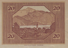 20 HELLER 1920 Stadt SANKT GILGEN Salzburg Österreich Notgeld Banknote #PE603 - [11] Emisiones Locales