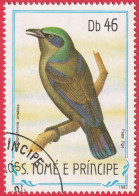 N° Yvert & Tellier 794 - Sao Tomé-et-Principe (1983) (Oblitéré) - Oiseaux - ''Lamprotornis Ornatus'' - Sao Tome And Principe