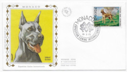 Enveloppe Premier Jour - Exposition Canine Internationale - Great Dane 29-03-1972 Monaco (chien) - Usados