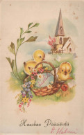 EASTER CHICKEN EGG Vintage Postcard CPA #PKE120.GB - Pâques