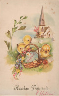 EASTER CHICKEN EGG Vintage Postcard CPA #PKE120.GB - Ostern