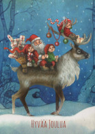 SANTA CLAUS Happy New Year Christmas Vintage Postcard CPSM #PBL568.GB - Santa Claus