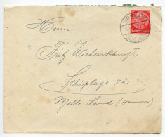 Germany 1937 Cover; Dornap (Bz. Düsseldorf) To Schiplage; 12pf. Hindenburg - Cartas & Documentos