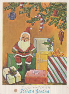 BABBO NATALE Buon Anno Natale Vintage Cartolina CPSM #PAU553.IT - Kerstman