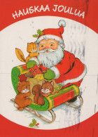 BABBO NATALE Animale Natale Vintage Cartolina CPSM #PAK719.IT - Kerstman