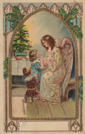 ANGELO Buon Anno Natale Vintage Cartolina CPSMPF #PAG703.IT - Angels