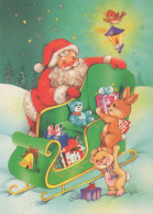 PÈRE NOËL Bonne Année Noël Vintage Carte Postale CPSM #PBL375.FR - Santa Claus