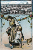 X0575  Bayern Baviere,stationery Card 5pf. Oktoberfest Munchen ,embossed Paper,showing Dog And Mother With Child - Interi Postali