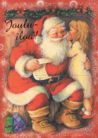 PAPÁ NOEL NIÑO NAVIDAD Fiesta Vintage Tarjeta Postal CPSM #PAK927.ES - Santa Claus