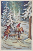 PAPÁ NOEL NAVIDAD Fiesta Vintage Tarjeta Postal CPSMPF #PAJ470.ES - Santa Claus
