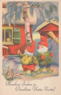 Buon Anno Natale GNOME Vintage Cartolina CPSMPF #PKD365.IT - Nieuwjaar