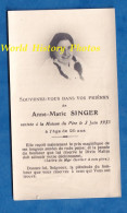 Faire Part De Décés Avec Photo Intégrée - Anne Marie SINGER - Décédée Le 3 Juin 1935 - Monseigneur Gerlier - Paris - Todesanzeige