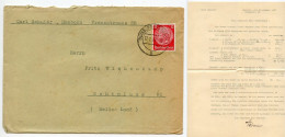 Germany 1937 Cover & Letter; Duisburg-Hamborn - Carl Schnier To Schiplage; 12pf. Hindenburg - Briefe U. Dokumente