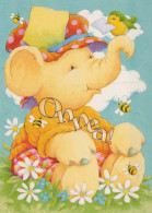 ELEFANTE Animale Vintage Cartolina CPSM #PBS739.IT - Éléphants