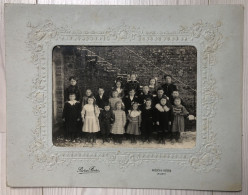 Photographie Scolaire 1914 Saint-Denis-Maisoncelles Calvados - Fillettes Et 2 Institutrices Pierre Fèvre Méry Sur Seine - Geïdentificeerde Personen