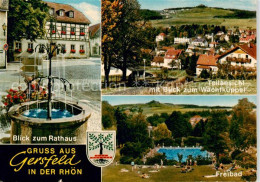 73865928 Gersfeld Rhoen Blick Zum Rathaus Brunnen Teilansicht Blick Zum Wachtkue - Other & Unclassified