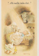 CRISTO SANTO Gesù Bambino Natale Religione Vintage Cartolina CPSM #PBP815.IT - Jesus
