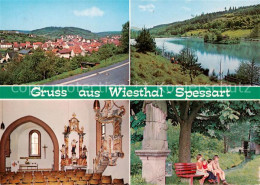 73865917 Wiesthal Unterfranken Panorama Uferpartie Am Wasser Inneres Der Kirche  - Other & Unclassified